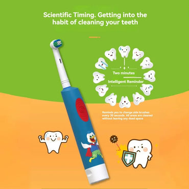 Kids Electric Toothbrush, Colorful Cartoon, Rounded Soft Bristles